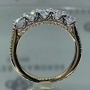 Swetelove Handmade Round Cut Anniversary Women's Ring, Size 5.75